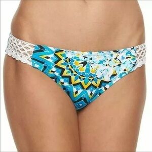 Apt. 9 Kaleidoscope Mermaid bikini bottoms with crochet trim New